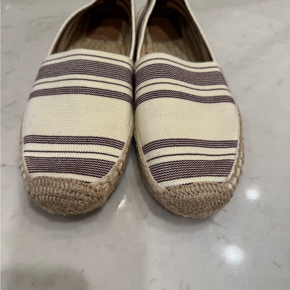 Classic Tory Burch Striped Espadrille Flats